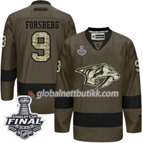 Nashville Predators Hockeydrakt Filip Forsberg 9 2017-2018 Camo Grønn Adidas 2017 Stanley Cup Final Authentic - Herre